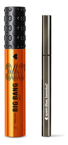 Combo Make Dos Olhos: Máscara De Cílios Big Bang 360 + Canet Cor Preto Efeito Mate