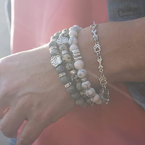 Pulsera Con Abalorio De Pata De Piedra Natural (negro Brilla