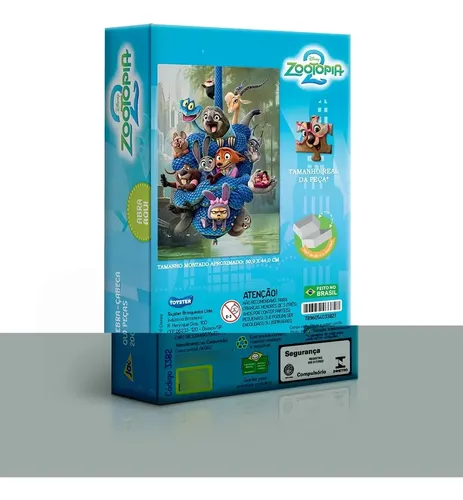 Quebra Cabeça Puzzle Zootopia 2 Disney 200 Peças Toyster