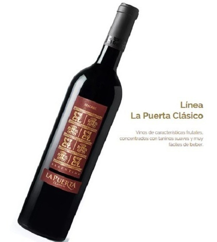 Vino Malbec  La Puerta Clásico Caja 6 X 750 Ml