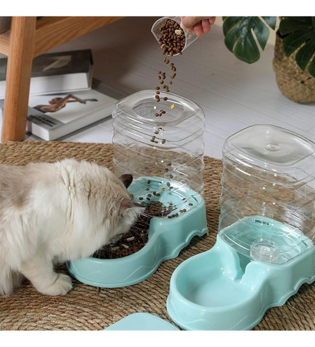 Pack Alimentador Automático Agua Y Comida Para Mascotas Gato
