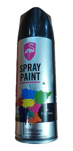 Pintura Spray Negro Brillante Flamingo 450ml Alta Calidad