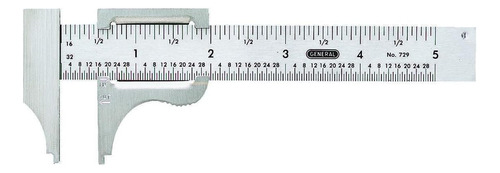 General Tools Slide Caliper 729, Graduación 16 Y 32, Rango D