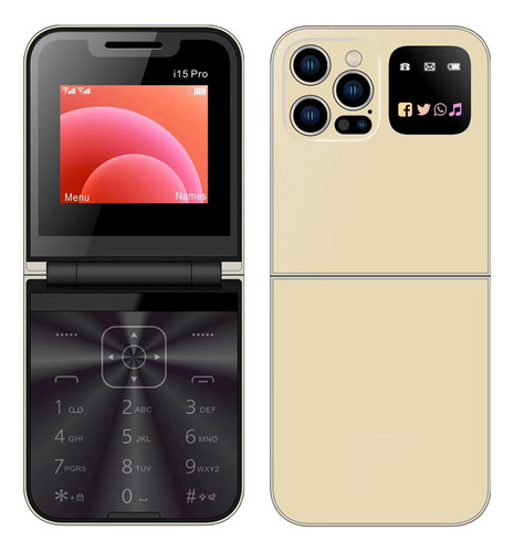 Mini Teléfono Plegable 2g Basic Phone, Teléfono Plegable Par