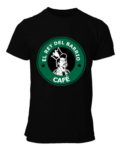 Playera Negra Rey Del Barrio-cafe Referecia