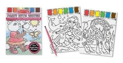 Melissa  Doug Paint With Water Art Pad Para Niños Con Paint