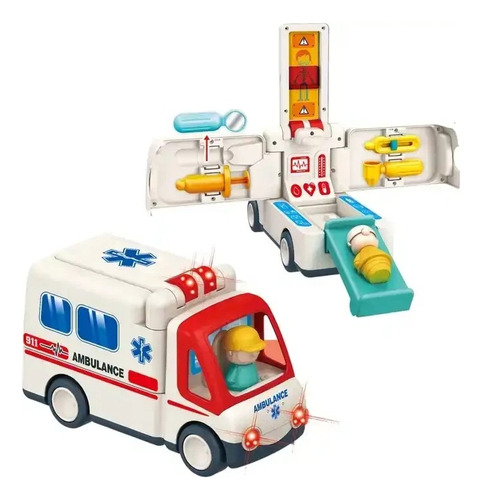 Carro Ambulancia Didáctica De Rescate Todo En Uno Para Niños