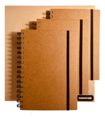 Cuaderno Anillado A5 Tapa Dura Kraft 35 Hojas Kraft 200gr 