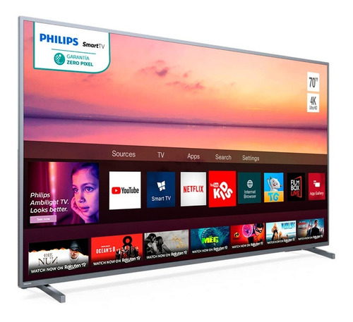 Smart Tv Philips 70 70pud6774 Serie 6000 4k Gtia Ofi