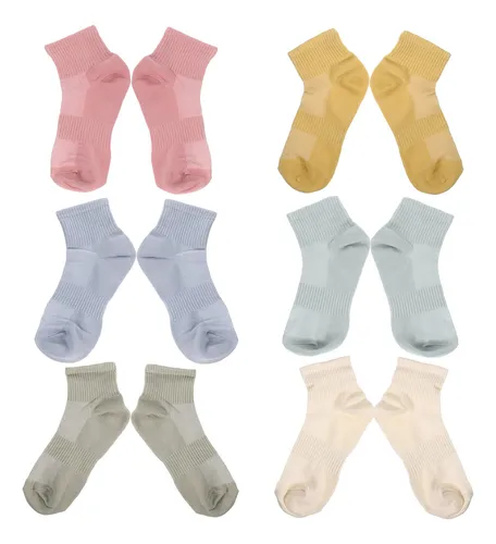 6 Pares De Calcetines De Algodón Para Mujer, Transpirables, 