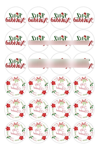 Laminas Comestibles Navidad Chocotransfer Personalizables