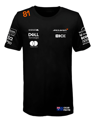 Remera Algodon Formula 1 Nene Niños (024) Oscar Piastri (b)