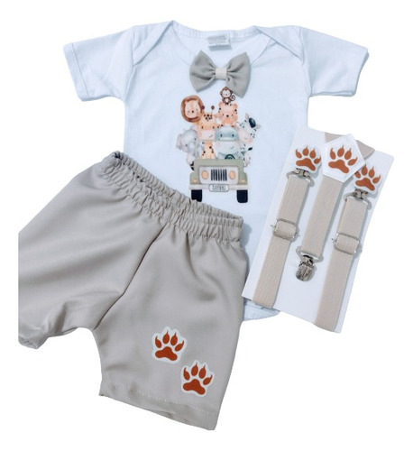 Roupa Barata, Conjunto Safari Bege, Conjunto Infantil Menino