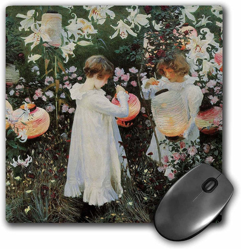 Mouse Pad Pintura Sargent Ninas En El Jardin 8 X 8 Pulgadas