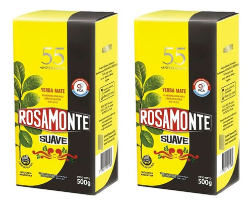 Yerba Rosamonte Suave Edicion Aniversario 500g Pack X2u