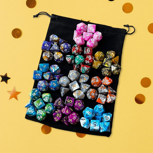 Conjunto De Dados Poliédricos Multicoloridos - Estilo B