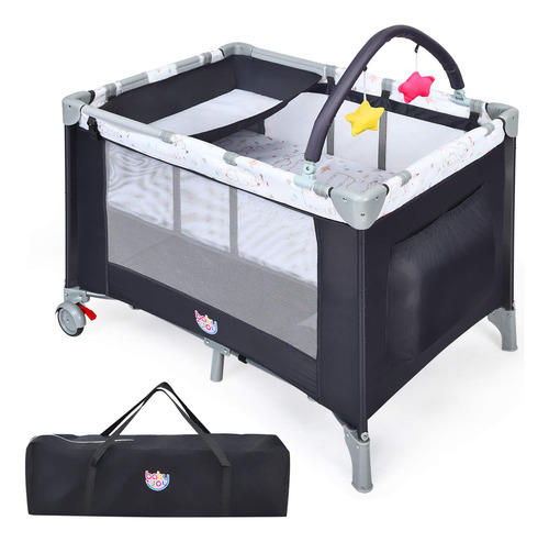 Baby Joy Pack And Play, 3 En 1 De Doble Capa Portátil Para.