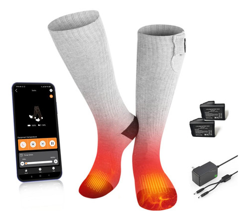 Calcetines Térmicos Savior Modelo Eléctrico Para Hombre Y Mu Gris Diseño De La Tela Talle