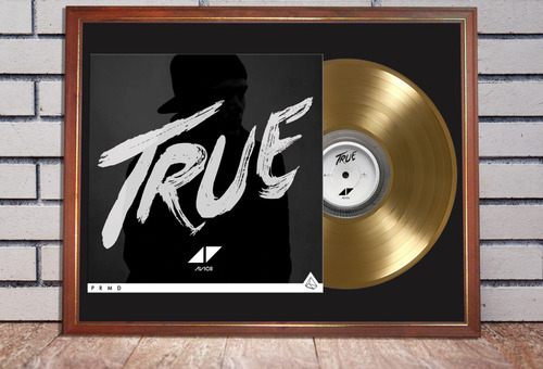 Avicii True Tapa Lp Y Disco De Oro En Cuadro Para Colgar