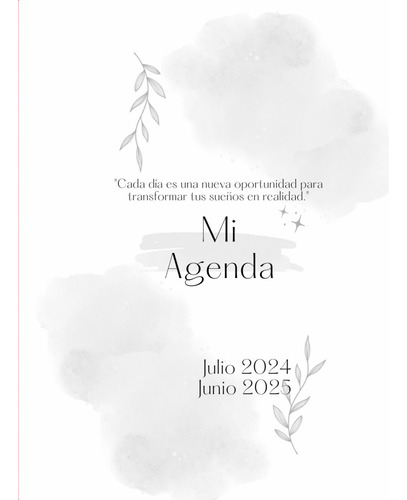 Planificador Mensual Y Semanal Julio 2024 - Junio 2025, Tapa
