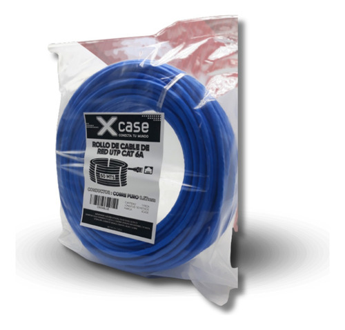 Cable Utp Cat6a 50mts Xcase Cobre Puro 10gbps 500mhz 0.57mm
