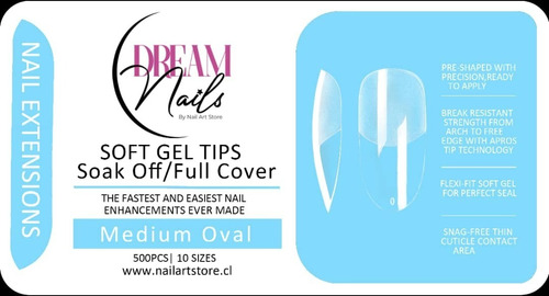 Soft Gel Tips Soak Off Full Cover / Medium Oval