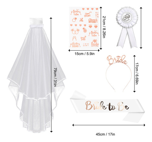 De 5 Piezas Accesorios Para Despedida De Soltera Bride To Be