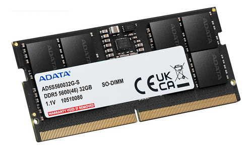 Memória Sodimm Adata 32gb Ddr5 5600Mhz para notebook