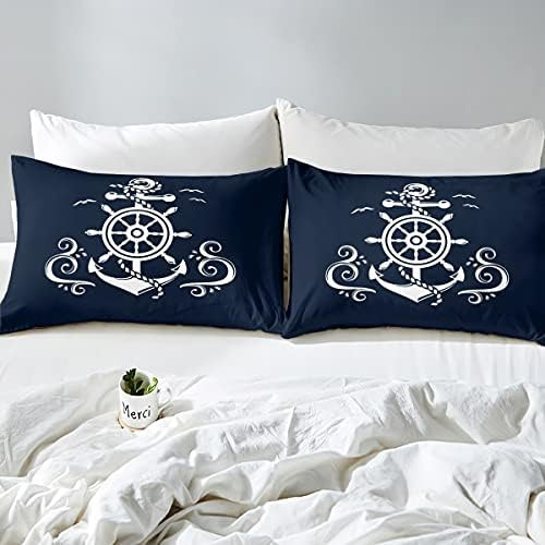 Juego De Cama Con Ancla Náutica De Erosebridal, Edredón De P