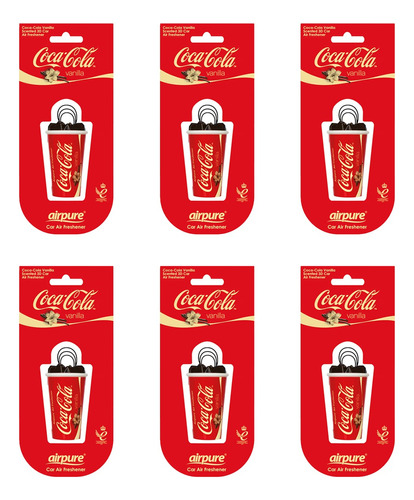 Kit 6 Odorizantes Automotivo Coca-cola Copo 3d Aromatizante