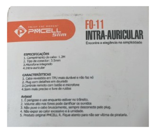Fone De Ouvido Com Microfone Intra-auricular