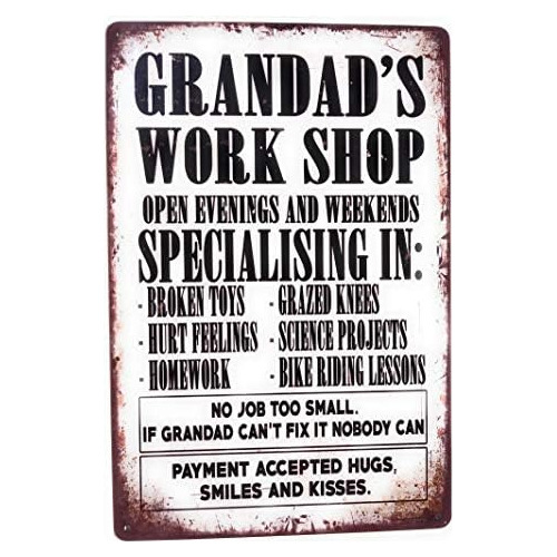 Grandad&#39;s Work Shop Especializado Carteles De Hojal...