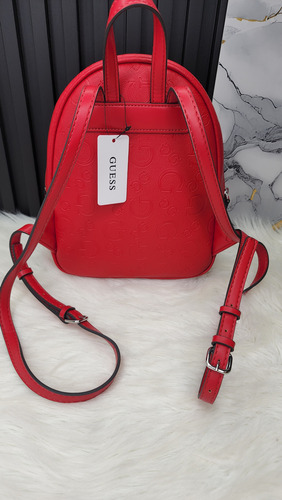 Backpack Guess Aa956029 Nueva 100 % Original Con Etiqueta Rojo Estampado