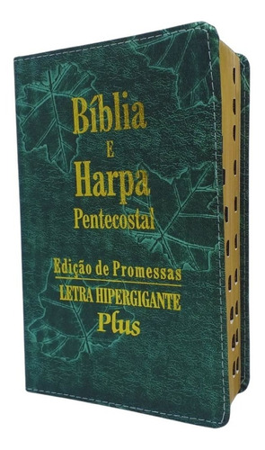 Bíblia Sagrada Letra Hiper Gigante Com Harpa Cristã Almeida Revista Corrigida Luxo Personalizada