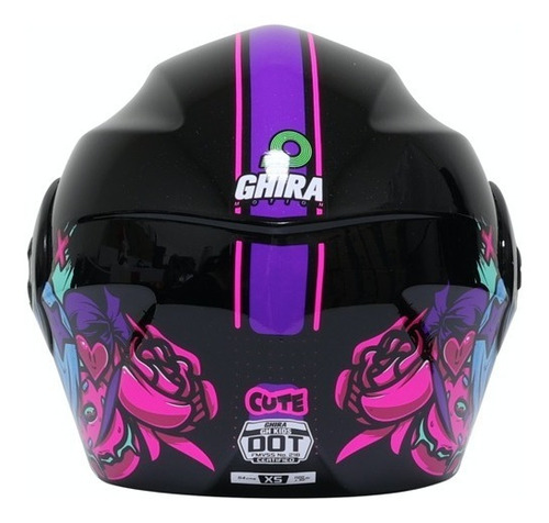 Imagen 5 de 6 de Casco Para Niña Infantil Ghira Kat Rosa Abatible Certificado
