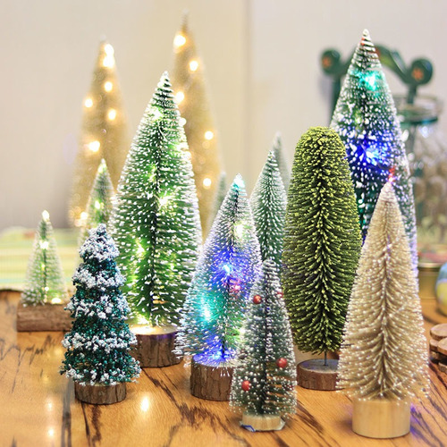 Imagen 7 de 7 de Decoración De La Mesa Mini Árbol De Navidad Luz Cálida 20cm