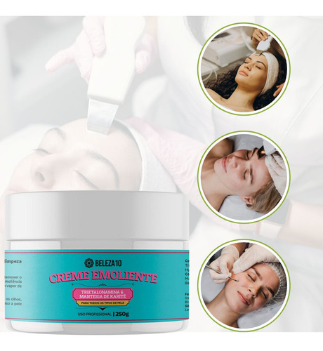 Creme Emoliente Extração 250g Beleza10 Momento de aplicação Dia/Noite Tipo de pele Todo tipo de pele
