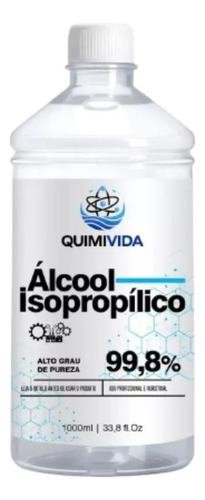Álcool Isopropílico Quimivida Limpa Tela Celular TV LED 1L