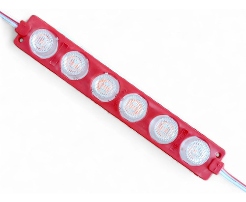 Modulo De 6 Led Rojo Rigido 13*2 Cm