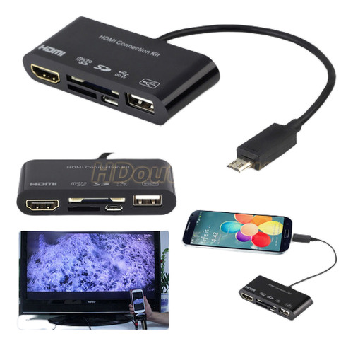 Mhl Converter Hdmi Usb Otg Lector De Tarjetas Hdtv Adapter P