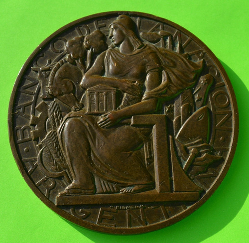 Antigua Medalla Banco De La Nacion Argentina  1891 1941
