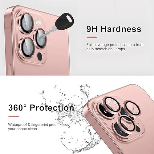 Protector Lente De Camara Metálico Para Iphone Pro / Pro Max Rosa Iphone 15 Pro / 15 Pro Max