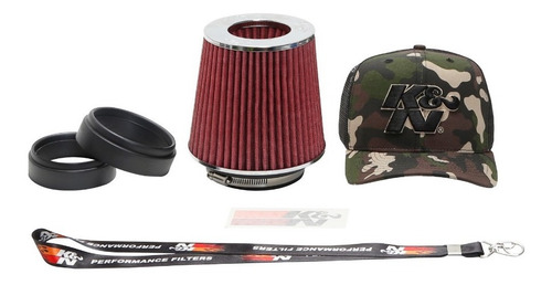 Filtro De Ar Esportivo K&n Kn Duplo Fluxo Rg1001 Conico Universal Rg-1001rd Vermelho
