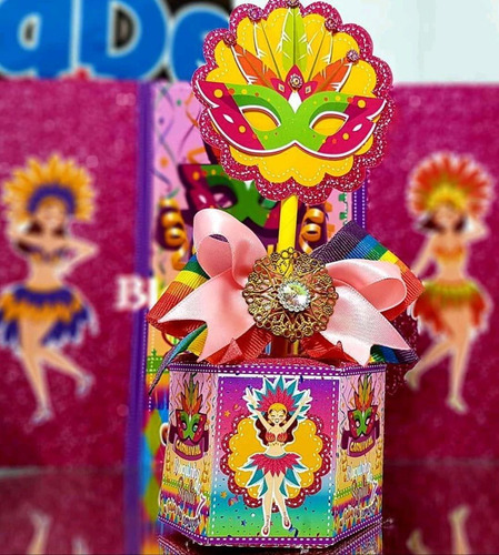 Kit Personalizado Carnaval 20 Itens + Topo De Bolo