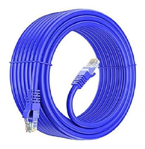 Cabo De Rede Com Rj45 Crimpado Azul Lan Cat 5e Utp 50 Metros