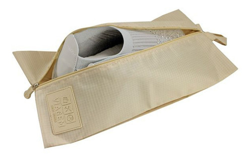 Bolsa Porta Sapato Tênis Calçado Mala Viagem Necessaire Cor Creme