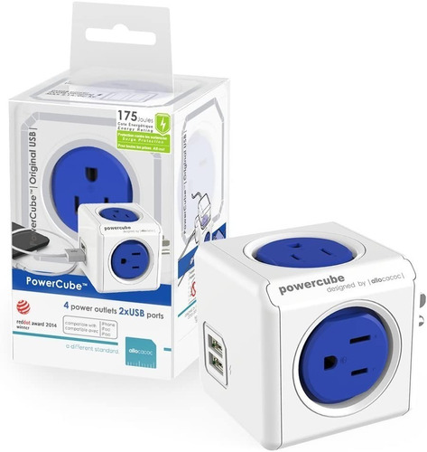 Multitoma Powecube 4 Entradas 2 Puertos Usb 