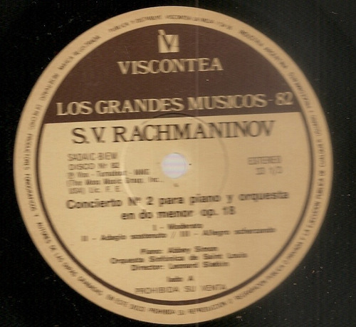 Grandes Musicos Viscontea Nº 82 Rachmaninov  Sin Tapa