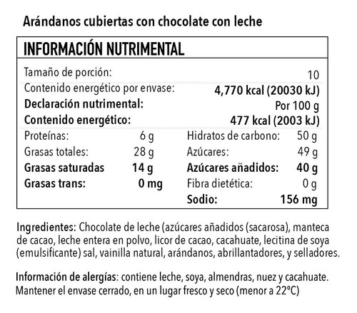 Xiocolat Arándano Con Chocolate De Leche (2 Kilos)