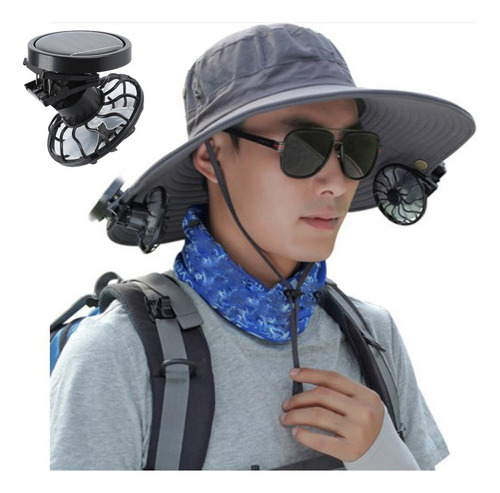 Para Portátil Clip-on Sombrero Cap Ventilador Solar Al